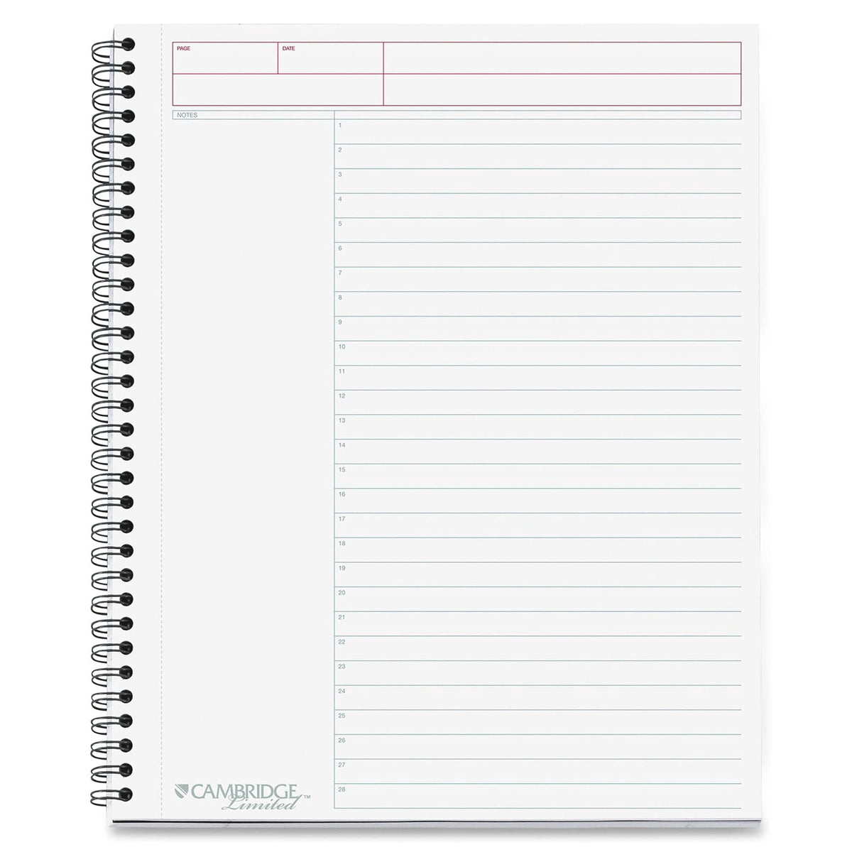 Cambridge® Limited® 30% Recycled Business Notebook, 8 1/4" x 11", 1 Subject, Wide Ruled, 80 Sheets, Black (06064)