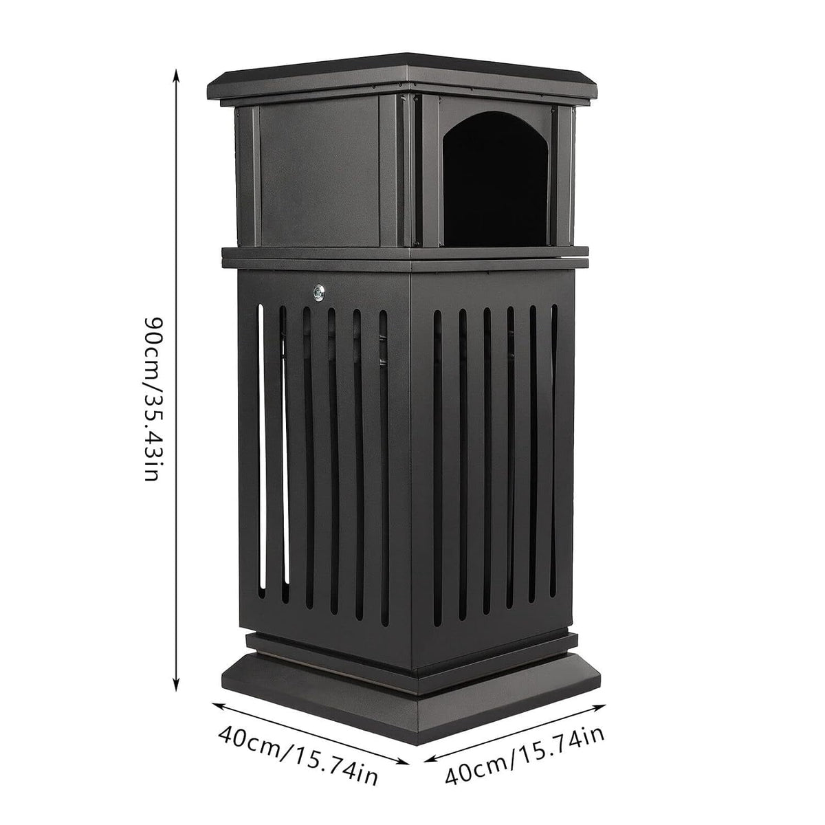 Trash Can with Lid, Large Commercial Garbage Waste for Yard Garage, Heavy Duty Industrial Waste Container (Dark Brown)