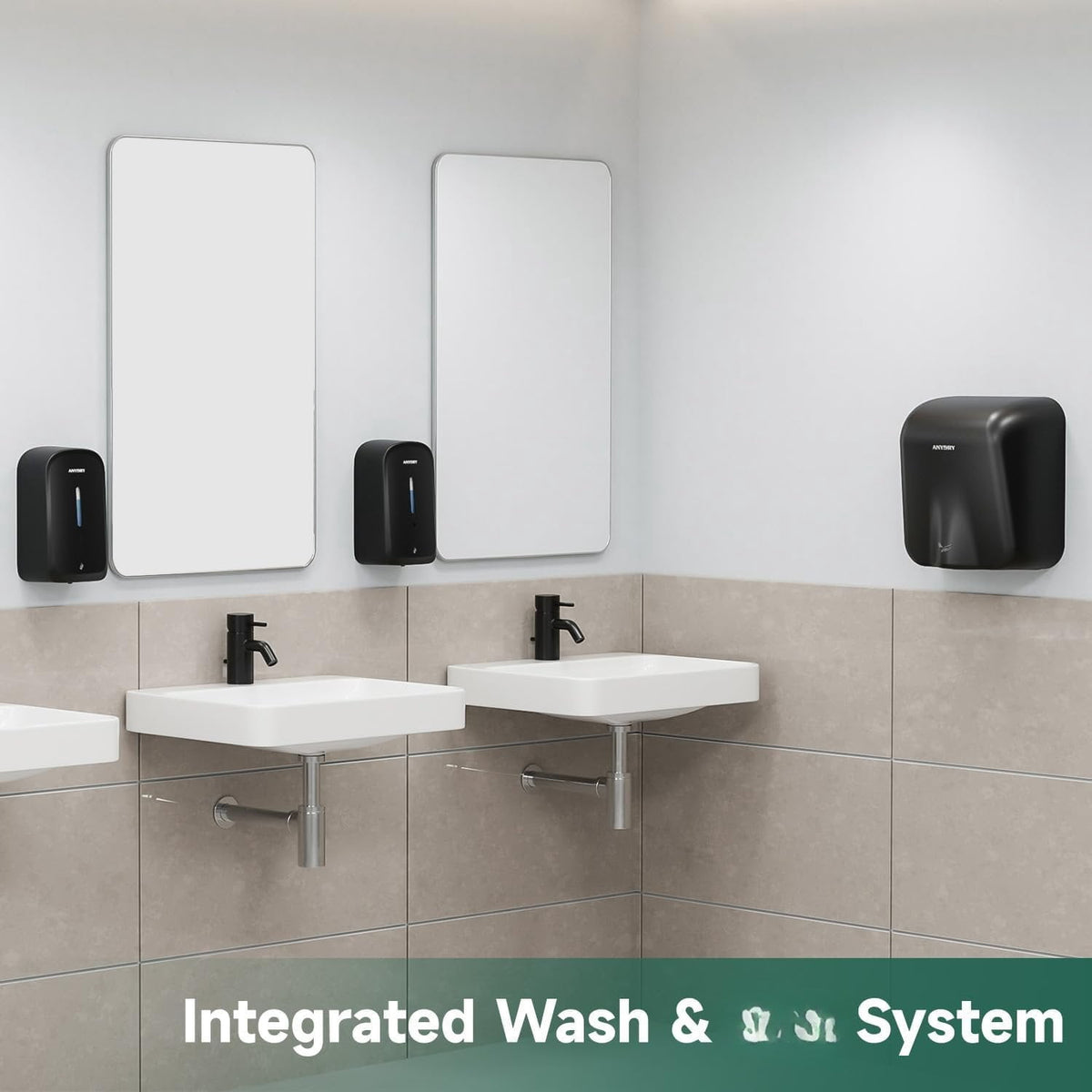 Commercial Automatic Soap Dispenser Large 34oz/1000ml Capacity Wall-Mounted Touchless Liquid Dispenser for High-Traffic Restrooms, Offices, Hospitals Model AD1220S Black
