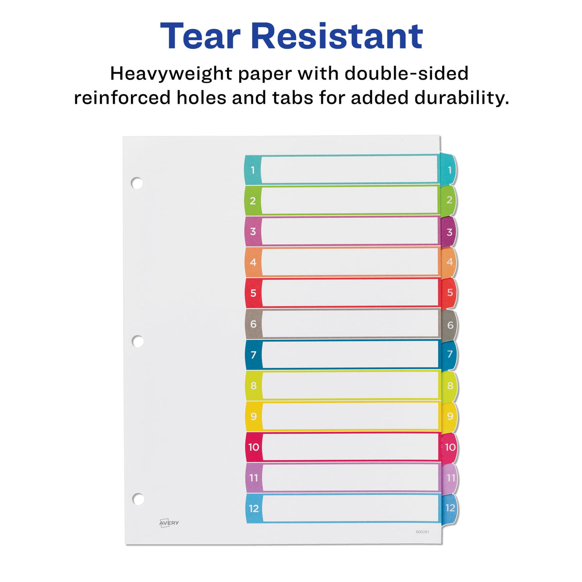 Avery Dividers, 12 Tabs, Ready Index, Contemporary Tabs (11194)