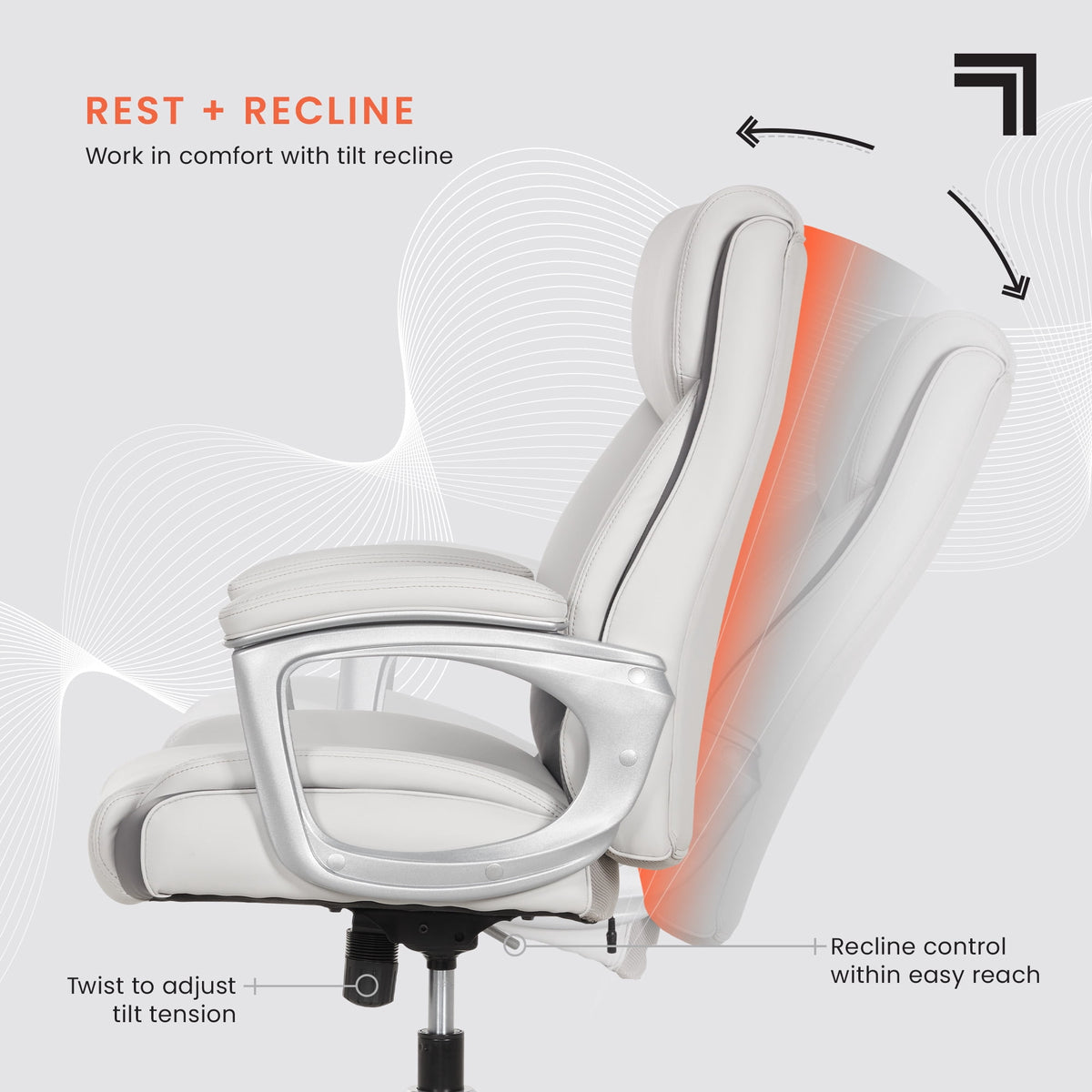 Sharper Image S-120 Massage and Heat Office Chair, White/Gray