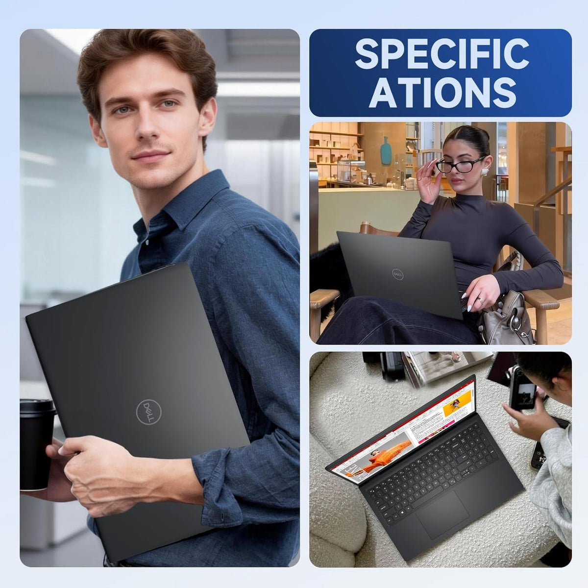 Dell 15 Touchscreen Business Laptop, 15.6" FHD Anti-Glare Display, AMD Ryzen 7 7730U, 16GB RAM, 512GB SSD, AMD Radeon Graphics, Windows 11 Pro
