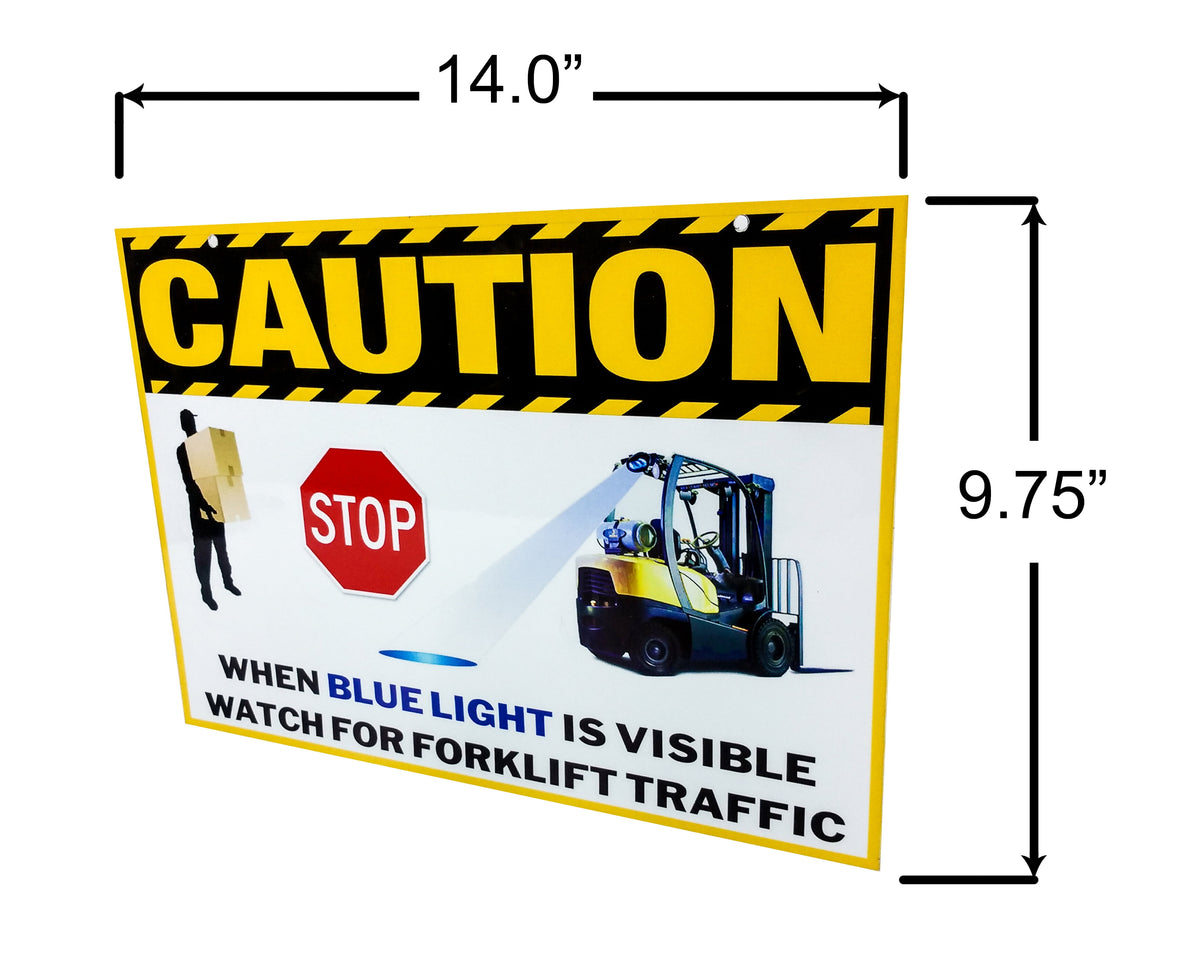 2 Set OZ-USA Laminated Vinyl Forklift Traffic Sign Caution Warning Safety Pedestrian Signage Crane Lifting Boom Warehouse Indoor Outdoor