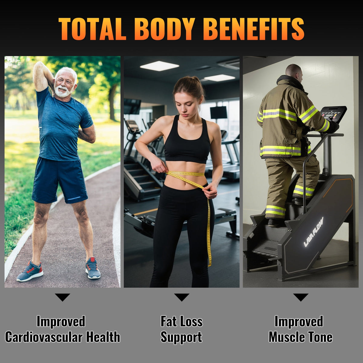 syedee Stair Machine with LED Screen, Stepmill Exercise Machine with 12 Workout Programs, 441 LBS Step Machine, 24-164 Steps/Minute(Black)