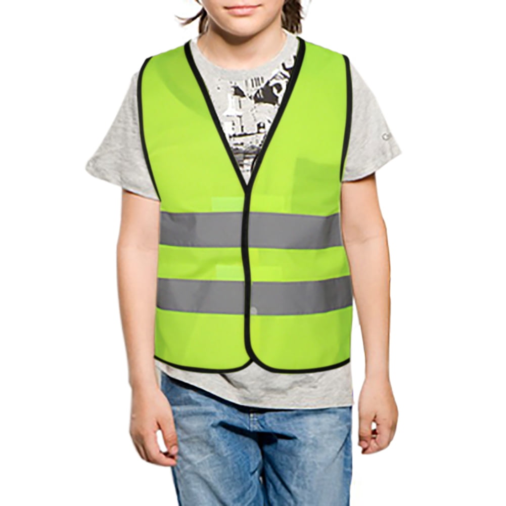 Toptie 10 Pack Child Safety Vest For Outdoors Sports, Traffic Vest Construction Worker Vest, Preschool Uniforms-NeonGreen
