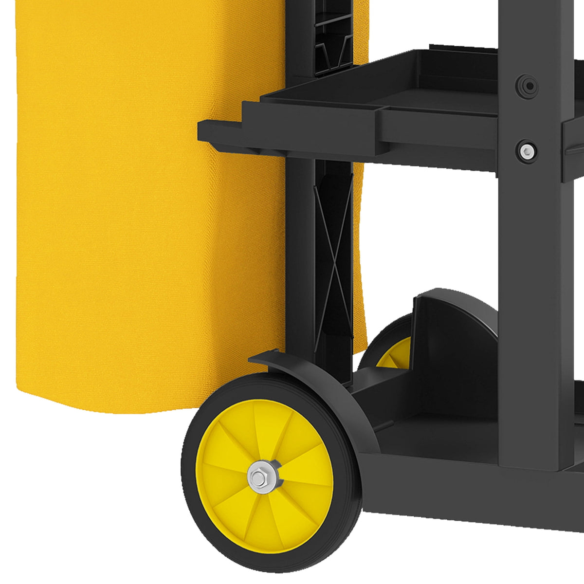 Uforic Commercial Janitorial Trolley Cleaning Cart with 25 Gallon Bag and Cover for Housekeeping, Black