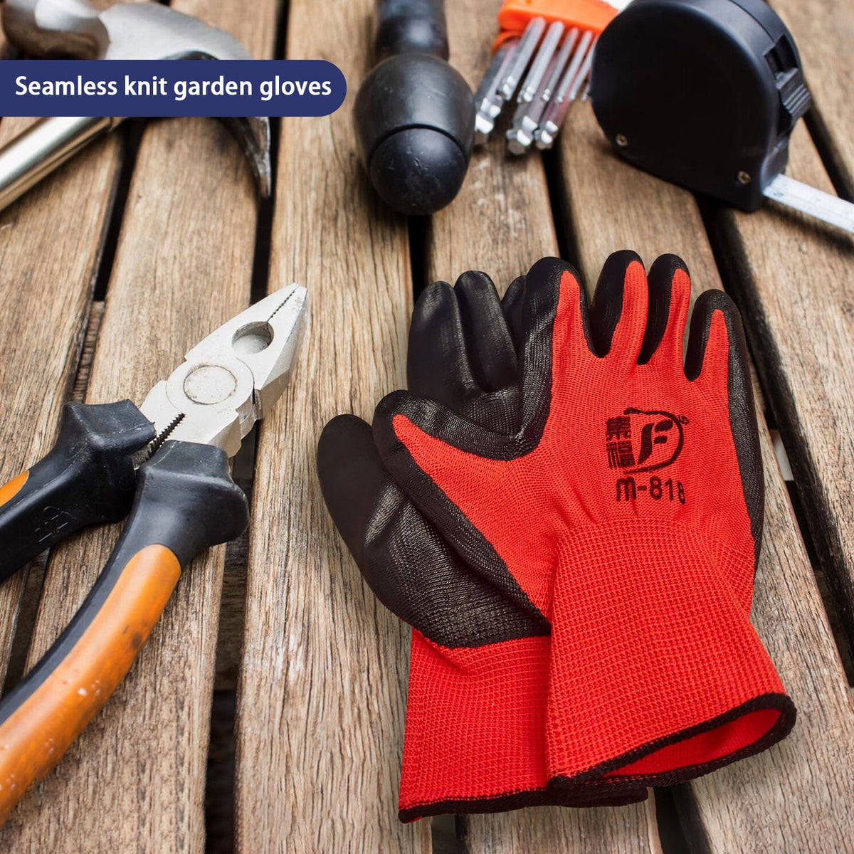 24 Pairs Gardening Work Gloves Bulk for Men Women Nitrile Rubber Coated Dipped Gripping Touch Screen Gloves Construction Gloves Men Safety Work Gloves Large