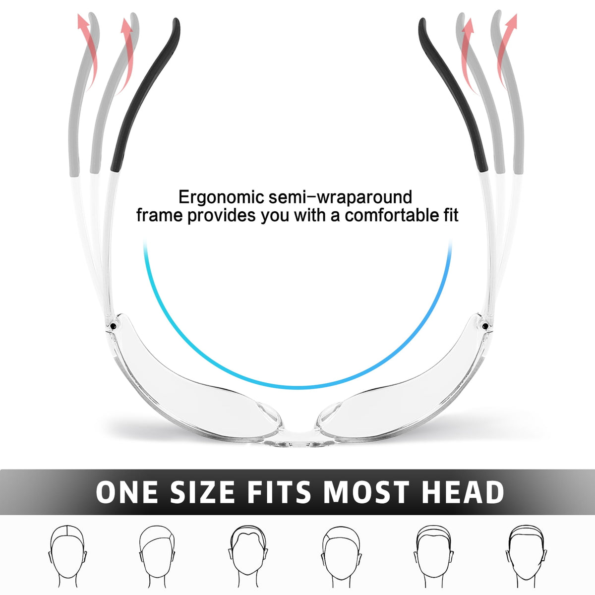 HBMYN 50 Packs Safety Glasses Ansi Z87.1 Safety Glasses Bulk with Scratch Resistant Glasses for Women Men Work Construction Science Lab Shooting