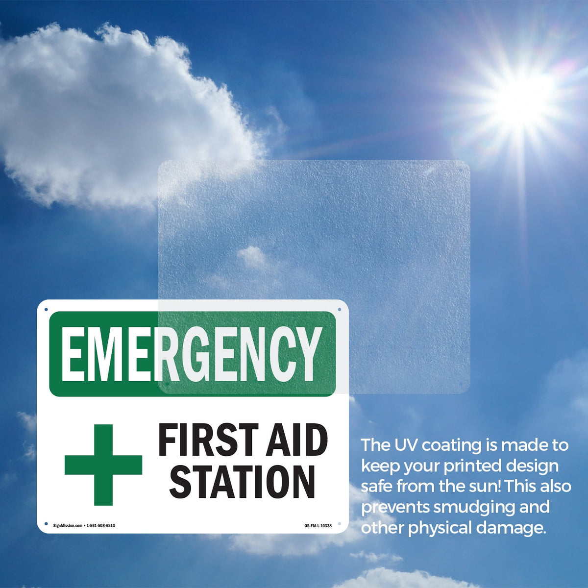 First Aid Station OSHA Emergency Aluminum Sign 18 Inch x 12 Inch - 10 Pack