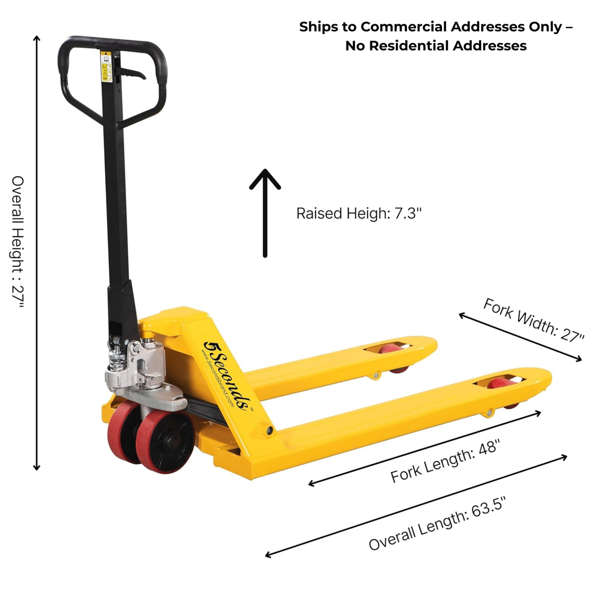 5Seconds 5500 lb. Max Weight 48 x 27 in Manual Pallet Truck