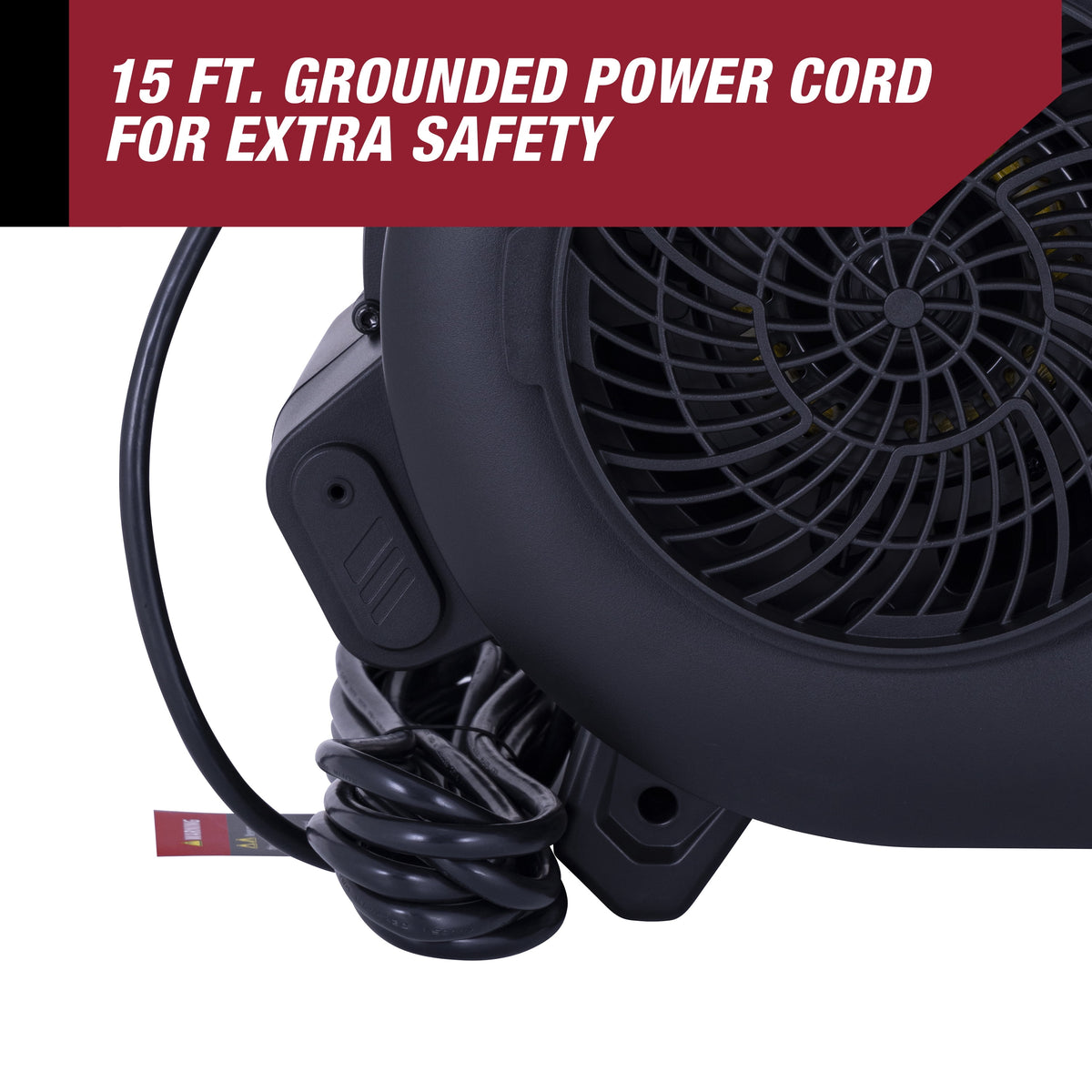 Hyper Tough 1/3 HP 1200 CFM Air Mover Blower Fan for Home Use, Workshop, and Industrial Use - 3 Speeds, 3 Adjustable Angles, and a Daisy Chain