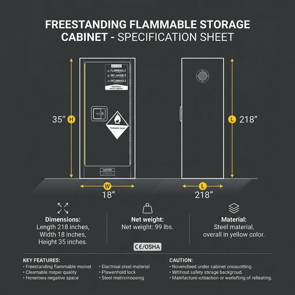 Custom Thickened Industrial Chemical Safety Cabinet, Fireproof Flammable Liquid Storage Cabinet with Lock, OSHA Compliant Hazardous Materials Cabinet for Workshop, Laboratory