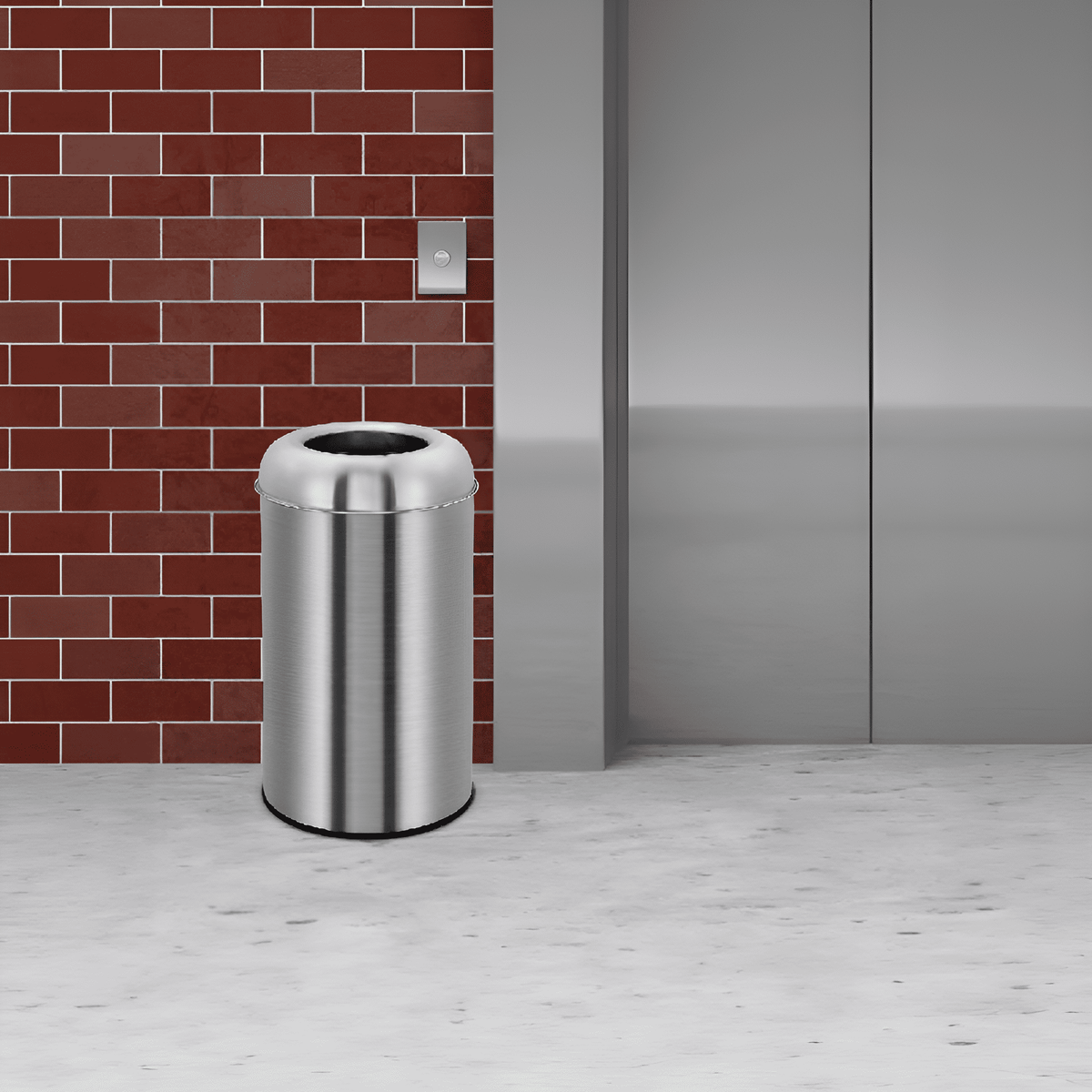 Open Top Trash Can, Commercial Grade Stainless Steel Garbage Can with Removable Inner Bucket, Outdoor Indoor Space-Saving Industrial Waste Container for Home, Office, Restaurant