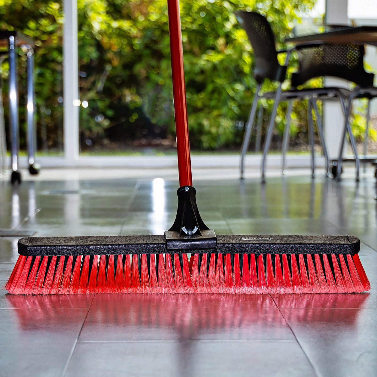 Libman High Power 24" Multi-Surface Push Broom with Steel Handle