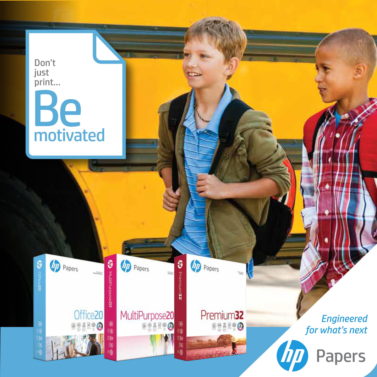 HP Printer Paper - Copy and Print, 20 lb., 8.5" x 11", 2,400 Sheets, 6 Pack, White