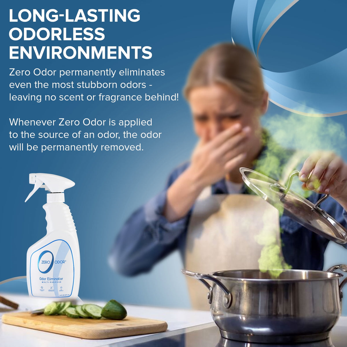 Zero Odor Molecular Odor Eliminator Spray Multi-Purpose Air & Surface Deodorizer Smell Remover 16 oz