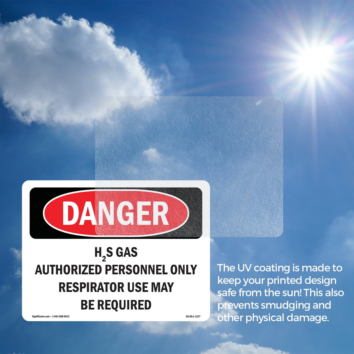 H2S Gas Authorized Personnel Only OSHA Danger Vinyl Decal Label 5 Inch x 3.5 Inch - 10 Pack