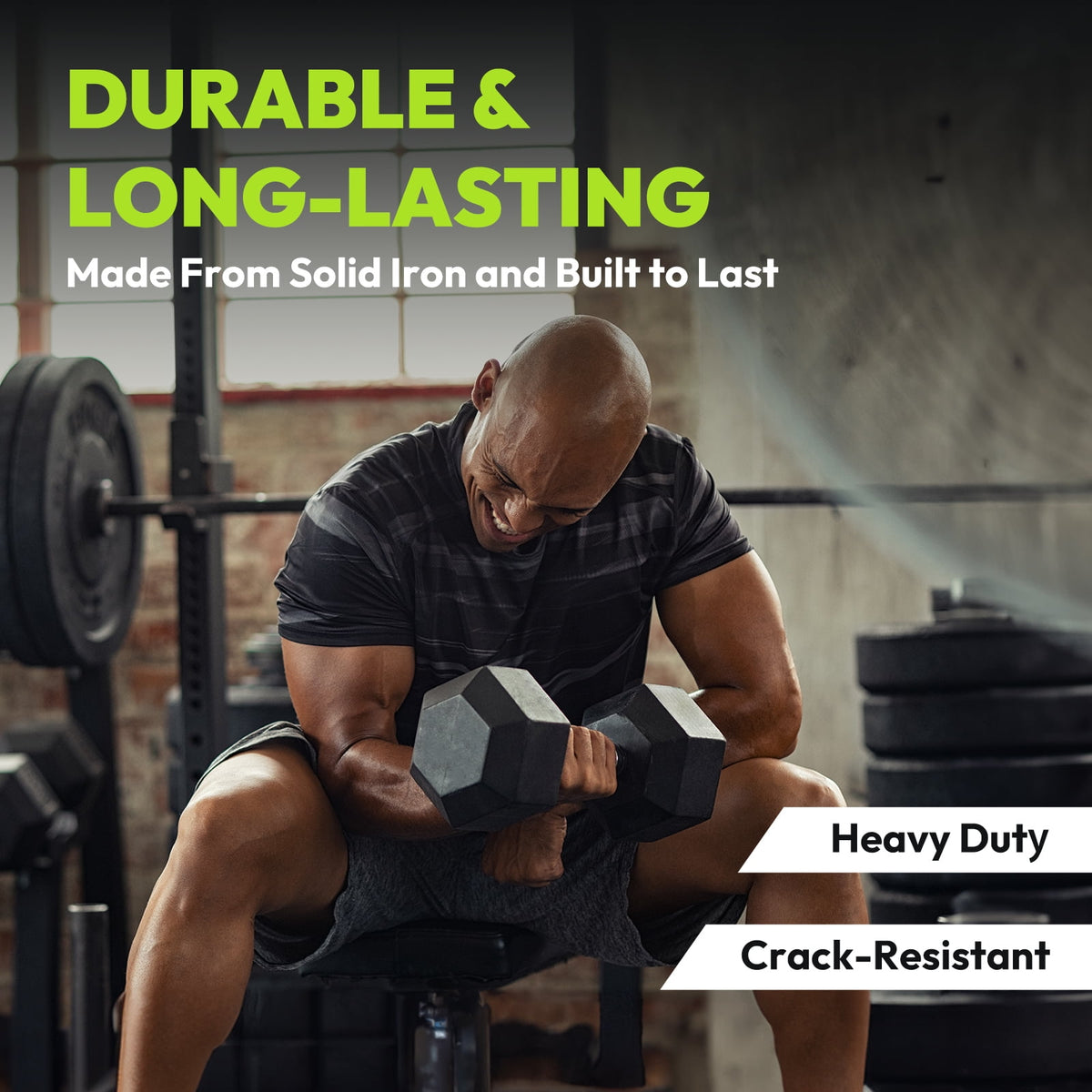 HANDBODE Hex Dumbbell Set A 255 lb, Space-Saving Design, Durable Rubber-Encased & Ergonomic Hand Weights for Home Gym, Strength Training and Fitness