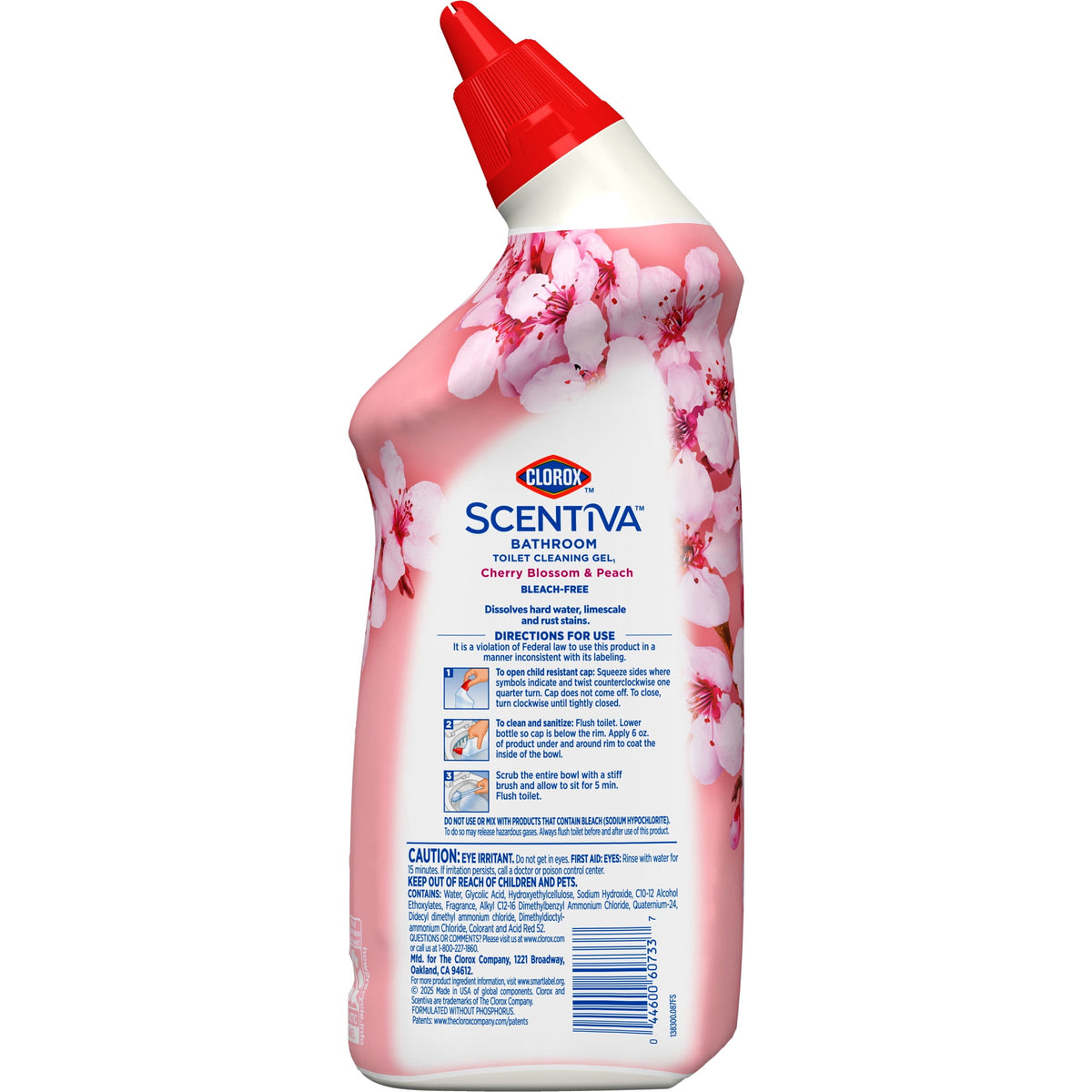 Clorox Scentiva Bathroom Toilet Cleaning Gel, Cherry Blossom and Peach, 24 Fluid Ounces