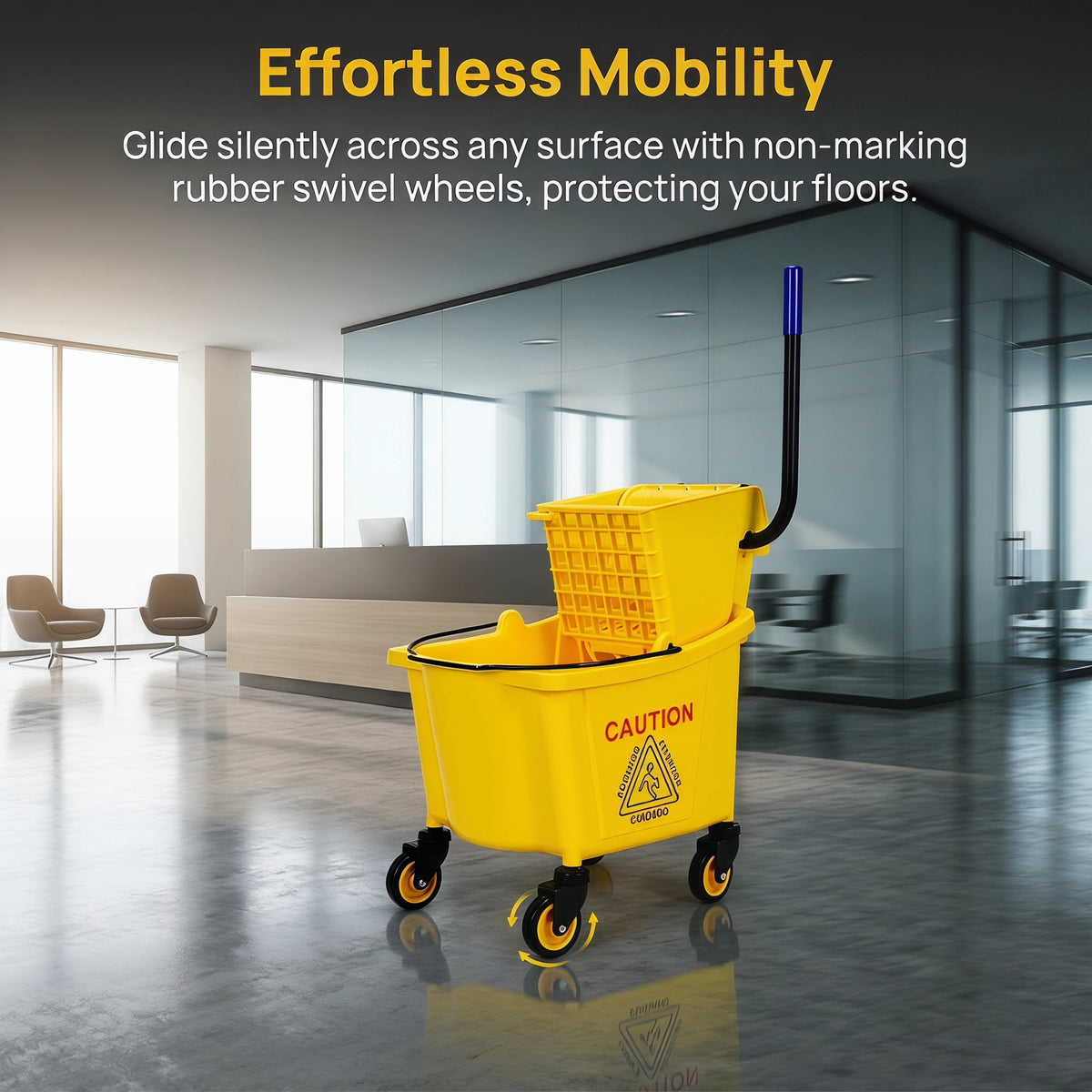 Kadyn Cleaner Machine, Vacuum Cleaner,26 Quart Side Press Wringer Commercial Mop Bucket