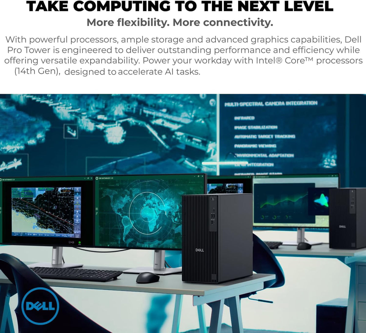 Dell 2026 Pro Desktop Computers Tower PC for Home & Business, Copilot AI, 14th Gen i3-14100 Processor, 16GB DDR5 RAM, 512GB PCIe SSD, Wi-Fi 6, Bluetooth 5.3, DisplayPort, HDMI, USB-C, Windows 11 Pro