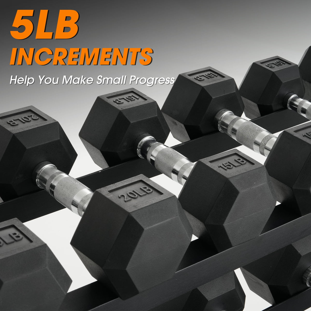 Mikolo Rubber Hex Dumbbell Set with Racks, Options in 550lbs, Strength Training Weight Set Home Gym
