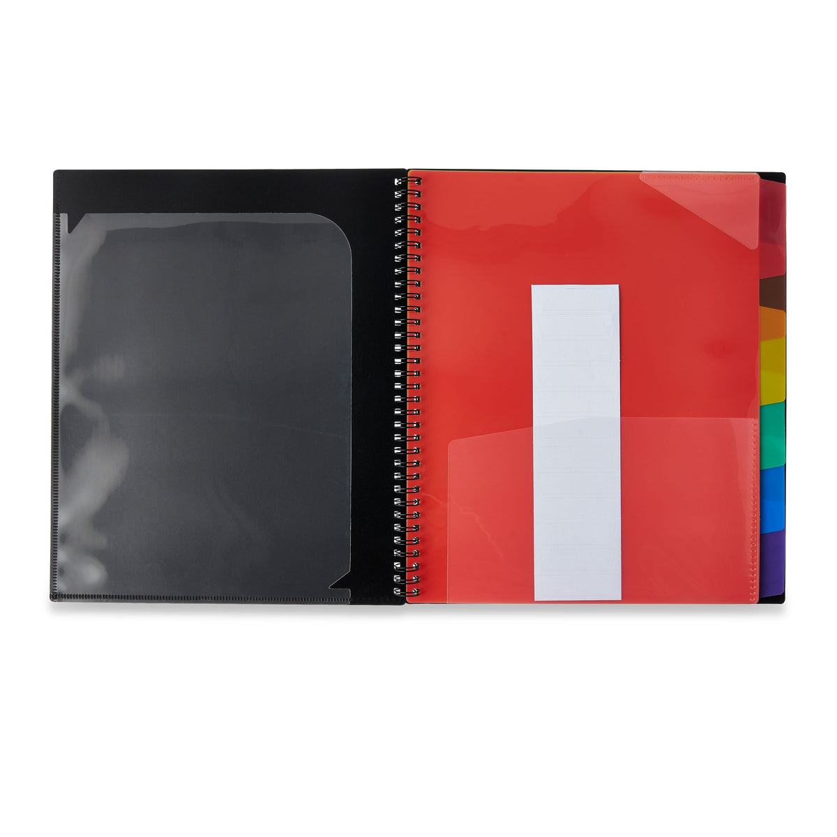 Pen+Gear 12 Pocket Spiral Poly File Organizer, Black File Folder