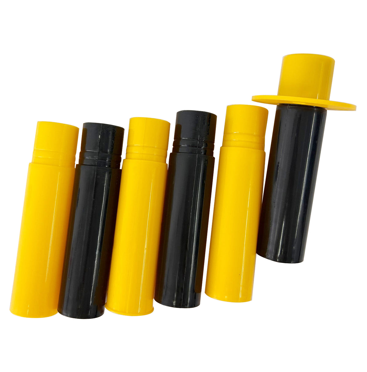 12 Pack Traffic Delineator Post Cones with Fillable Base, Adjustable Plastic Safety Barrier with 5Ft Plastic Chain, Outdoor and Indoor Crowd Control Stanchion for Traffic Control and warning Y/B