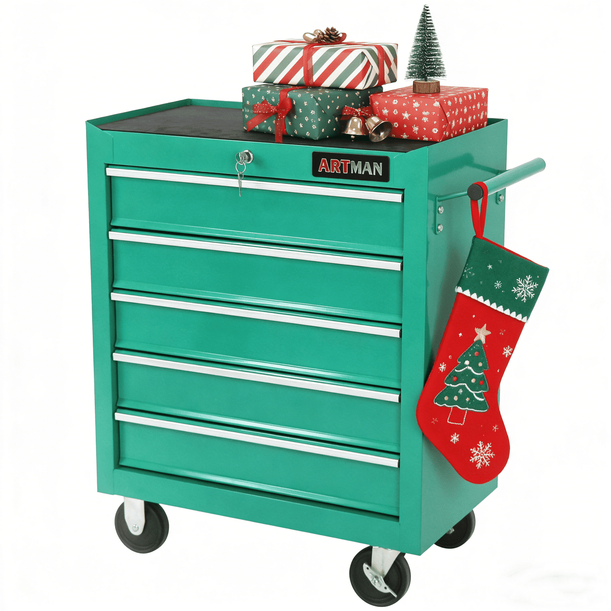 ARTMAN 2-IN-1 Tool Chest,8-Drawer High Capacity Tool Box, Rolling Tool Storage Cabinet with Wheels and Drawers for Garage Workshop Repair Shop