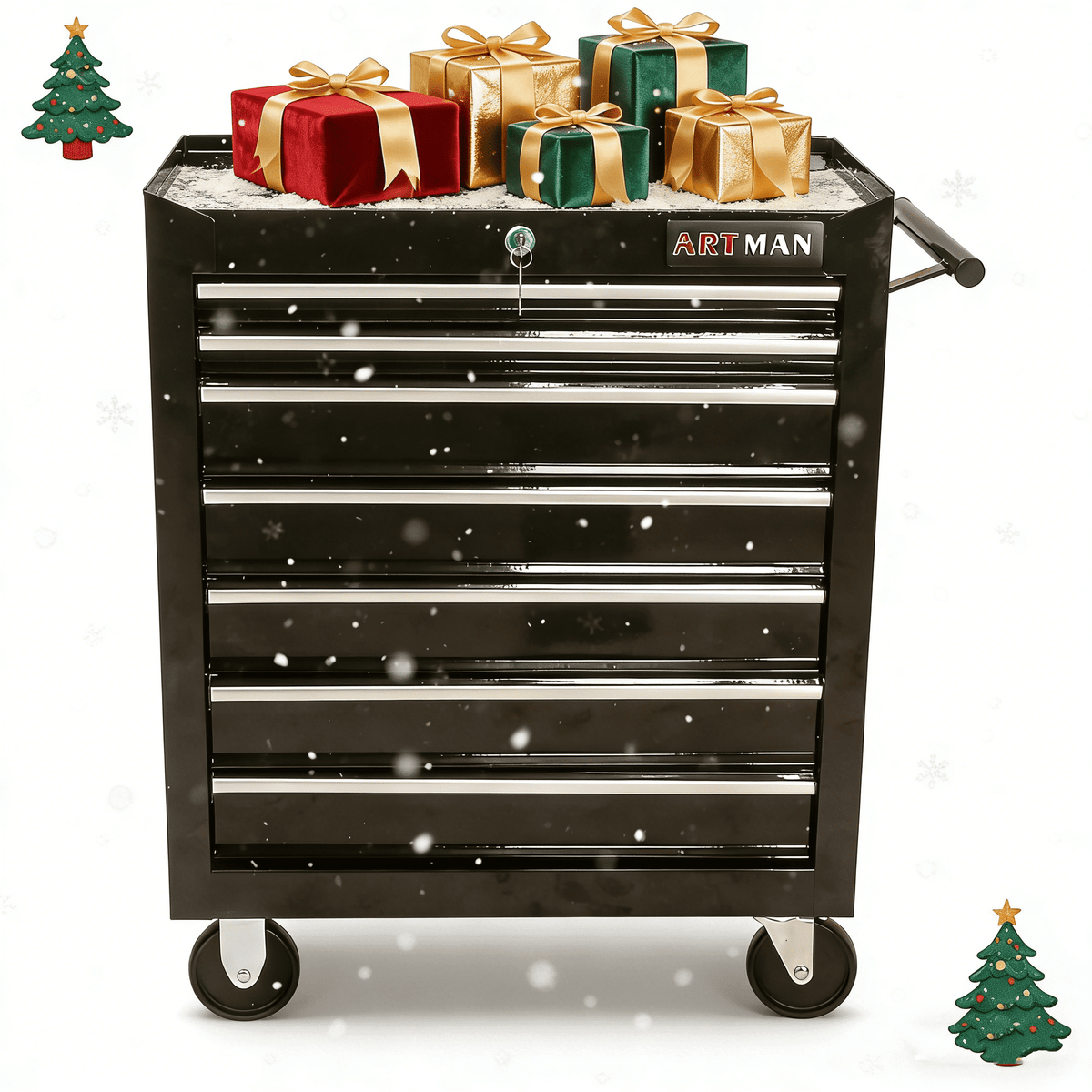 ARTMAN 2-IN-1 Tool Chest,8-Drawer High Capacity Tool Box, Rolling Tool Storage Cabinet with Wheels and Drawers for Garage Workshop Repair Shop