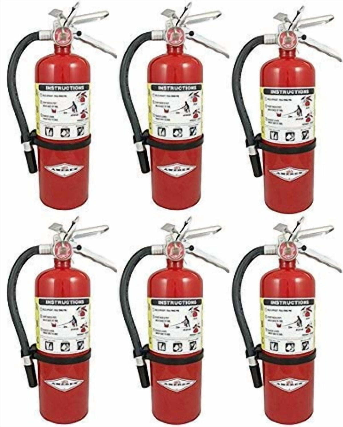 Amerex B402, 5lb ABC Dry Chemical Class Fire Extinguisher, with Wall Bracket, 6-pack