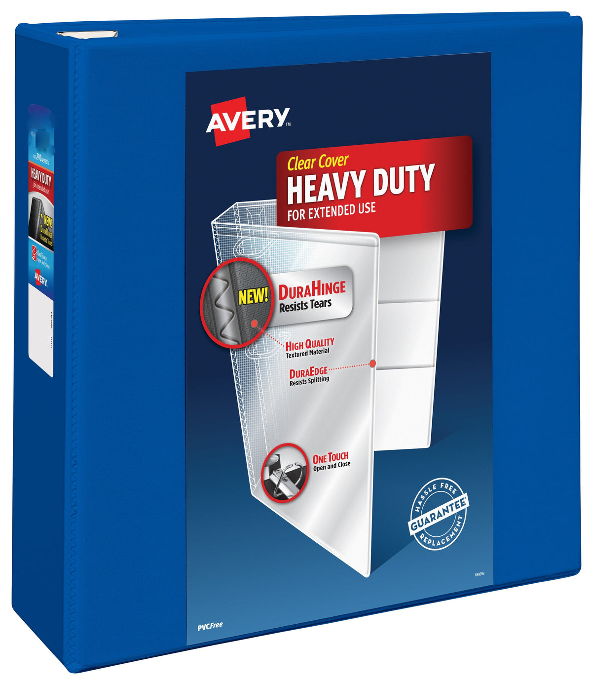 Avery Heavy Duty View Letter Size 2" One-Touch Slant Ring Binder, Blue