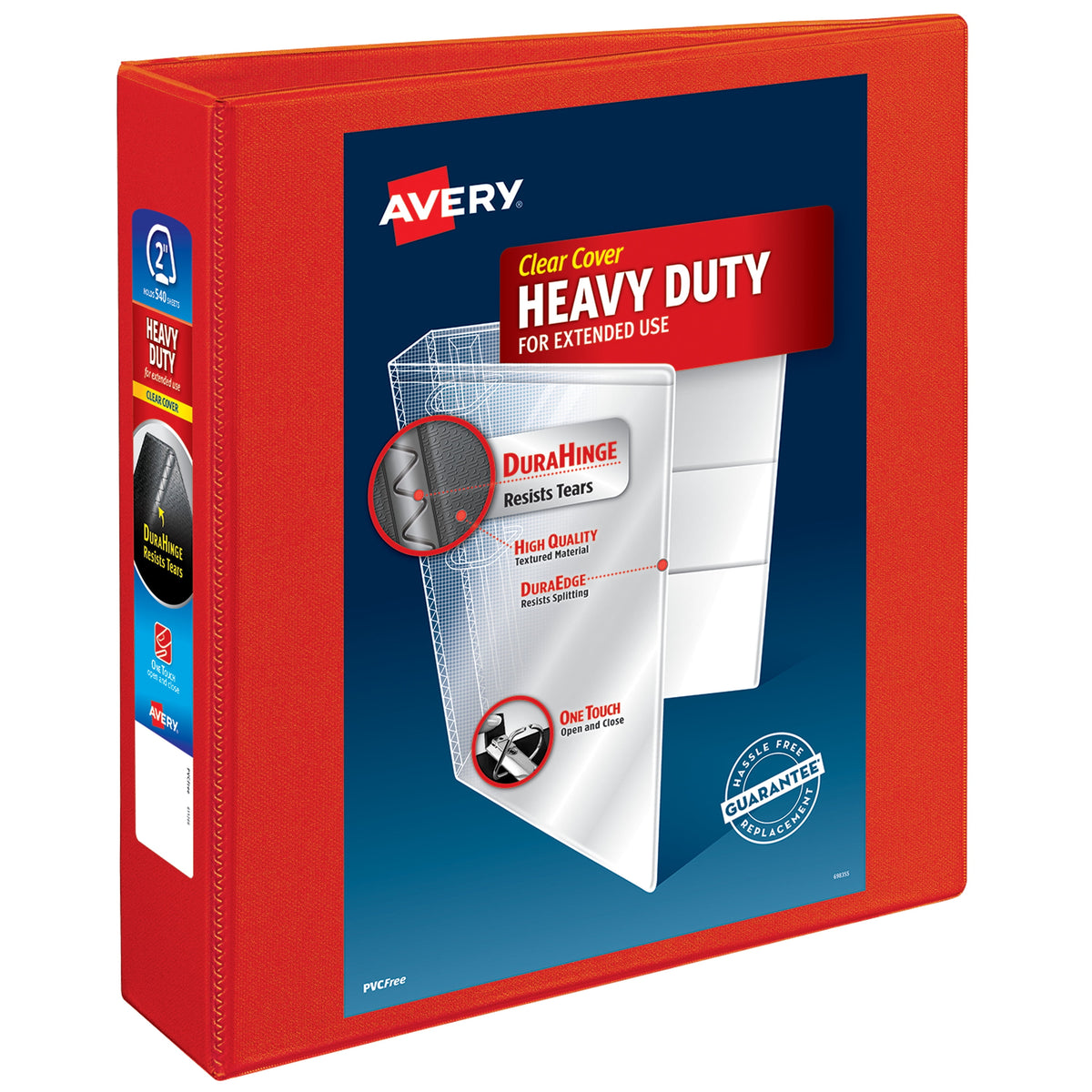 Avery Heavy Duty View Letter Size 2" One-Touch Slant Ring Binder, Blue