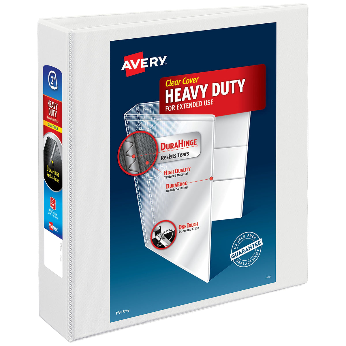Avery Heavy Duty View Letter Size 2" One-Touch Slant Ring Binder, Blue