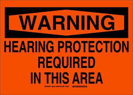 BRADY 83722 Warning Sign, Hearing Protection Required