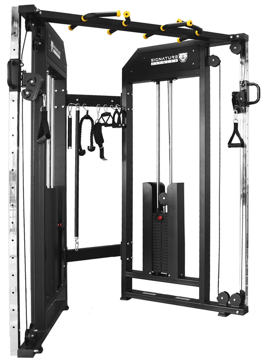 BalanceFrom Commercial Functional Trainer Cable Machine with Dual 200 lb Weight Stacks, Partially Pre-Assembled