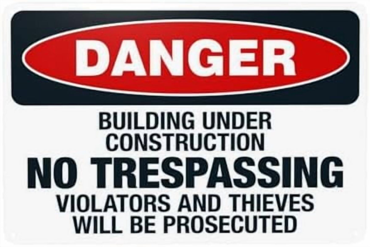 Glasses Shoes And Hard Hats Required When Working Warning Sign, Construction Metal Signs for Business Home Garage Street Wall Caution Custom Decor 8 x 12 Inch