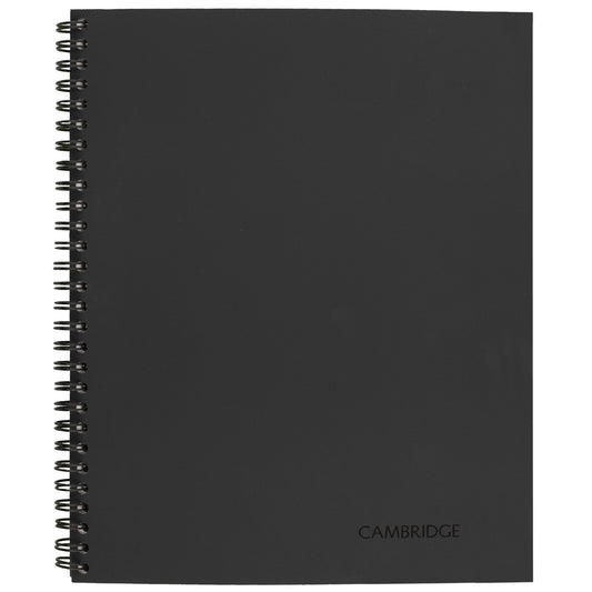 Cambridge® Limited® 30% Recycled Business Notebook, 8 1/4" x 11", 1 Subject, Wide Ruled, 80 Sheets, Black (06064)