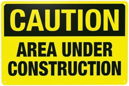 Glasses Shoes And Hard Hats Required When Working Warning Sign, Construction Metal Signs for Business Home Garage Street Wall Caution Custom Decor 8 x 12 Inch
