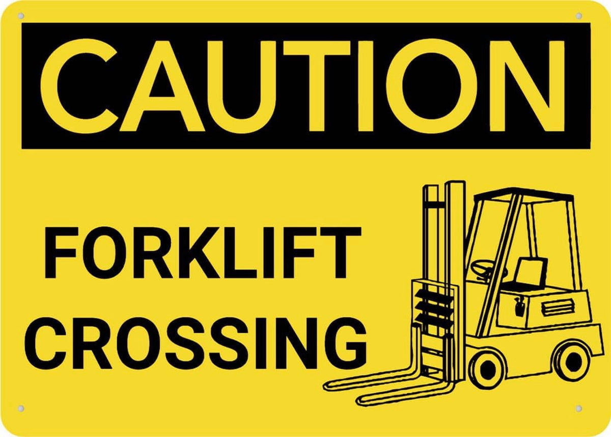 Caution Forklift Traffic Keep Clear With Graphic Sign Outdoor Signs Aluminum 12X8 Inch Uv Ink Printed For House And Business