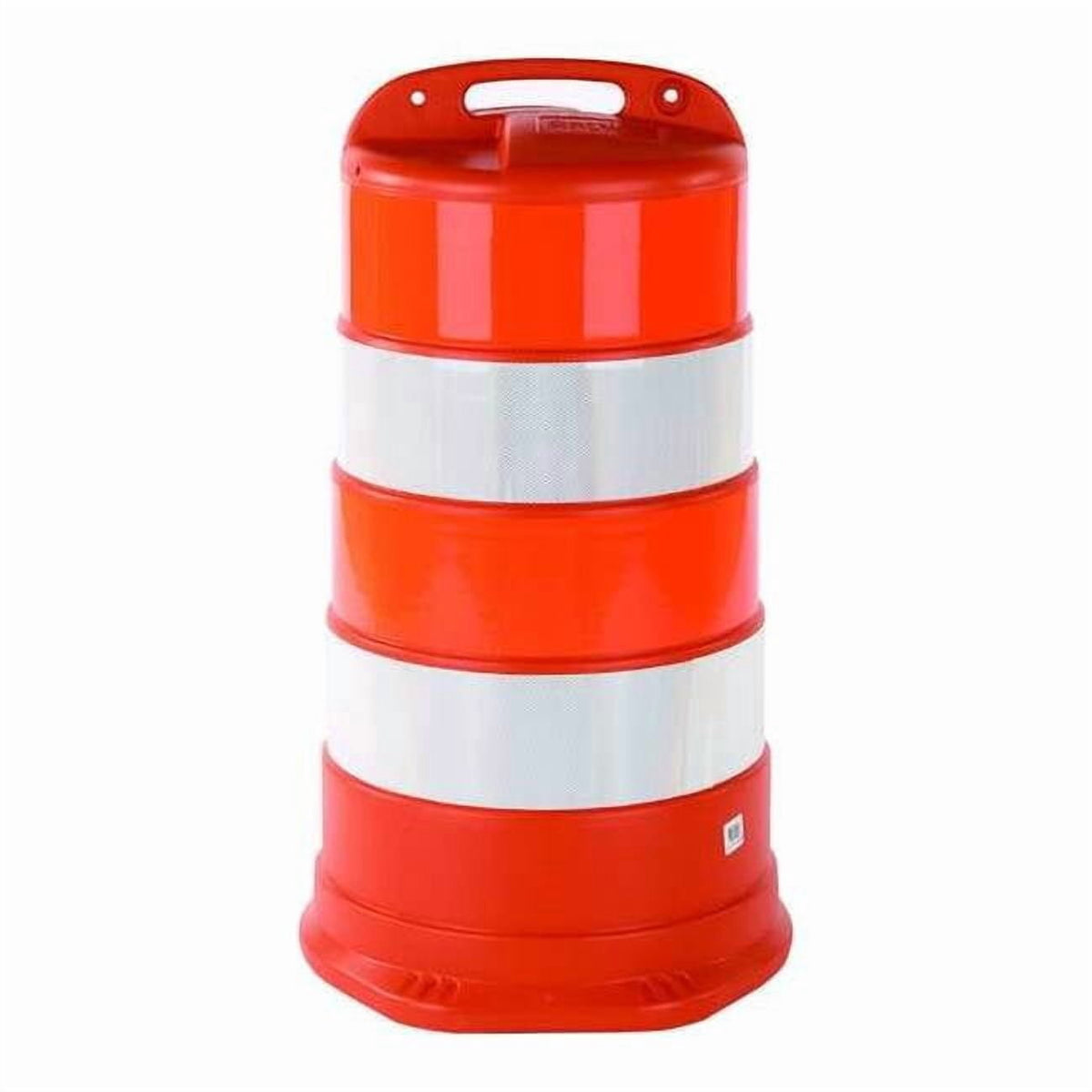 Traffic Barrel, HDPE, High-Intensity Prismatic, 41 1/2 in Height, 18" Length, 9 lb, White/Orange