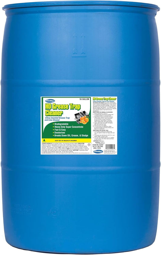 ComStar HD Grease Trap Cleaner, 55 Gallon, Concentrated Citrus Scent Degreaser, Powerful Grease Trap & Line Cleaner, Removes Oil, Dirt, & Residue, Multipurpose Commercial & Household Use (55-091)