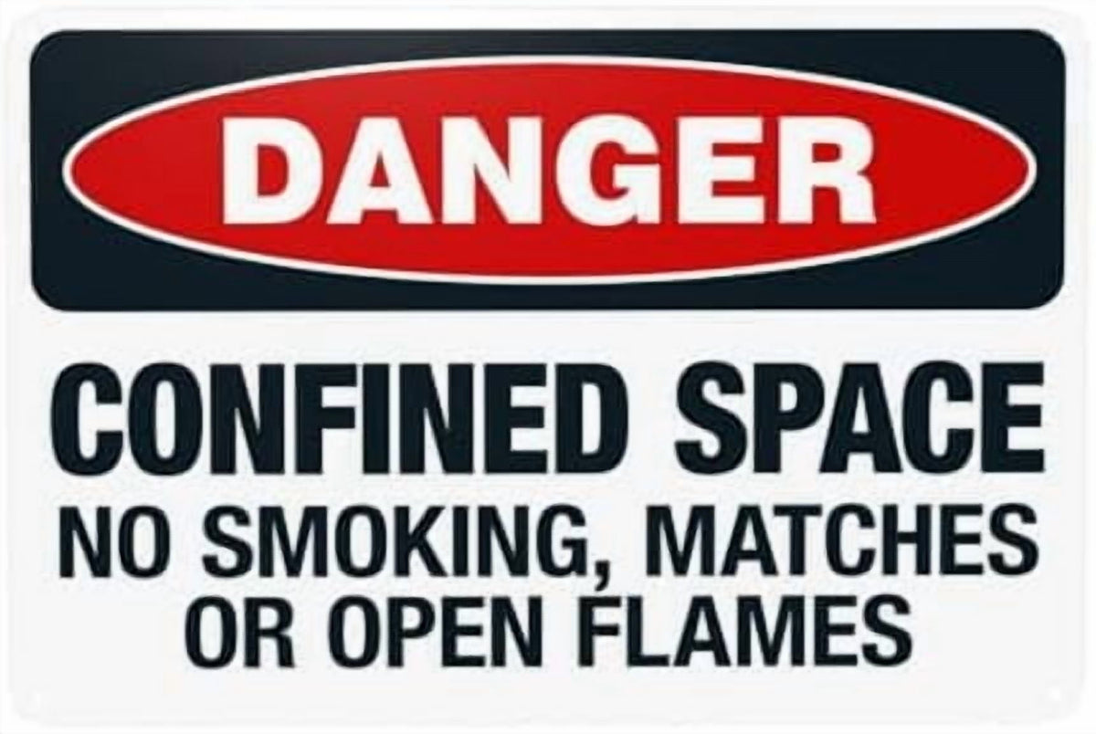 Glasses Shoes And Hard Hats Required When Working Warning Sign, Construction Metal Signs for Business Home Garage Street Wall Caution Custom Decor 8 x 12 Inch