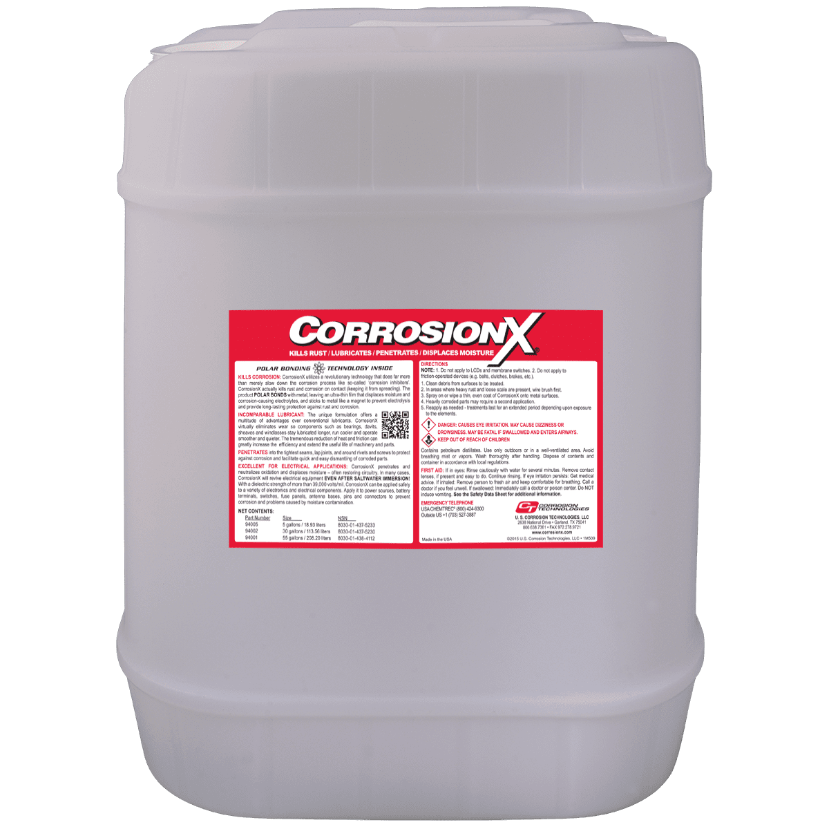 CorrosionX lubricant, penetrant, corrosion preventive compound 55-gallon drum