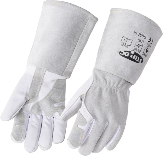 Cowhide Leather Protective Stick Welding Steel Fabrication Gloves,14 Inch Large