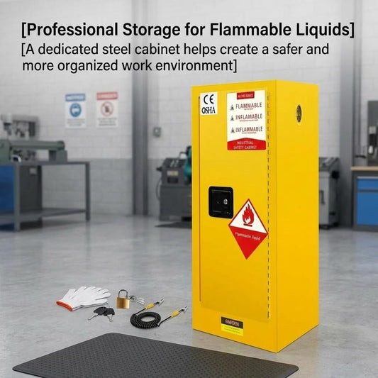 Custom Thickened Industrial Chemical Safety Cabinet, Fireproof Flammable Liquid Storage Cabinet with Lock, OSHA Compliant Hazardous Materials Cabinet for Workshop, Laboratory