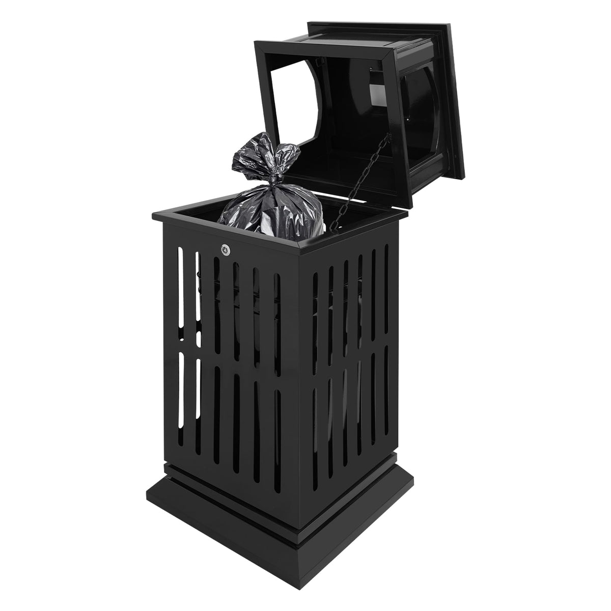 DDBESSIC Outdoor Trash Can Commercial Garbage Bin Heavy Duty Industrial Yard Garage Waste Container 15.74x15.74x35.43 in