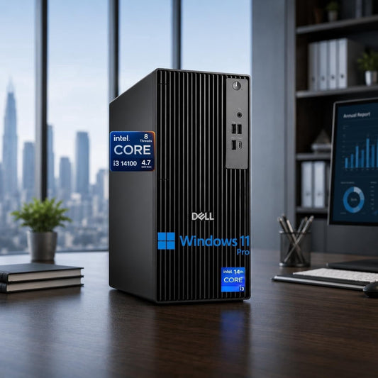 Dell 2026 Pro Desktop Computers Tower PC for Home & Business, Copilot AI, 14th Gen i3-14100 Processor, 16GB DDR5 RAM, 512GB PCIe SSD, Wi-Fi 6, Bluetooth 5.3, DisplayPort, HDMI, USB-C, Windows 11 Pro