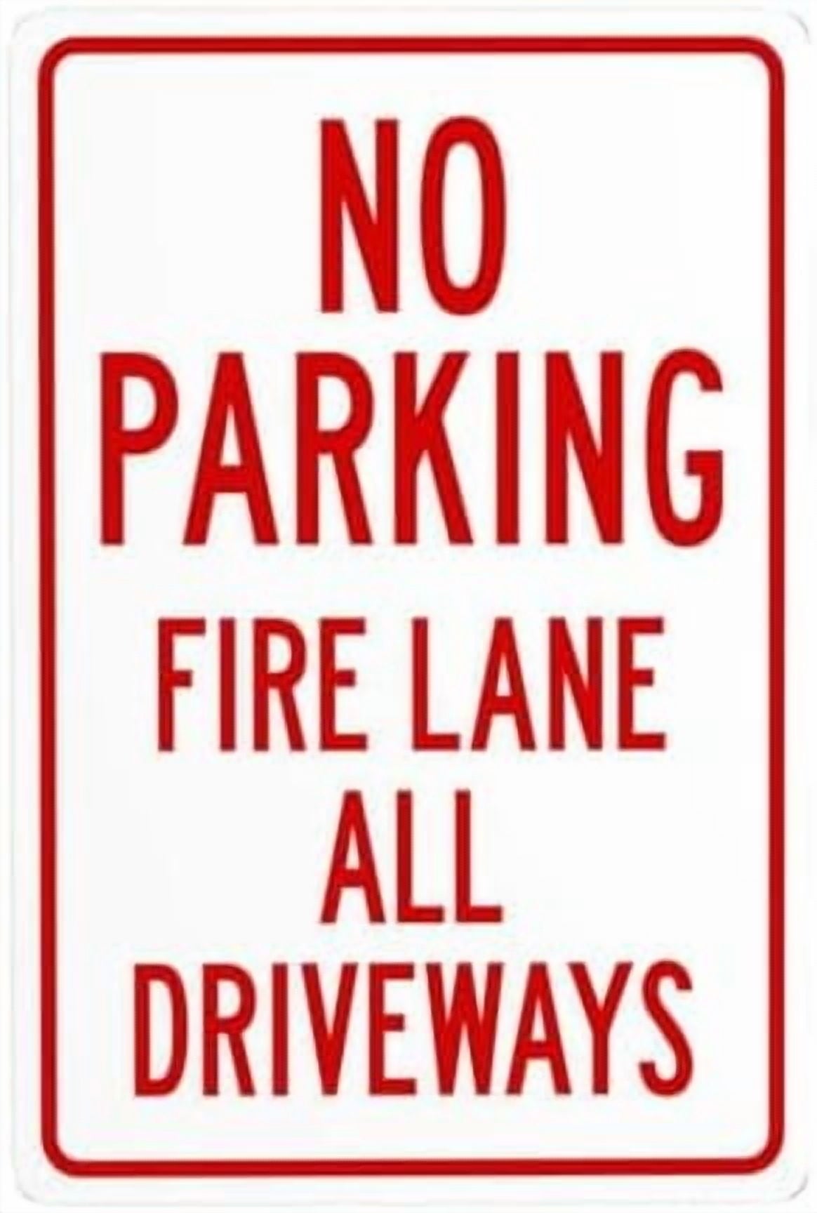No Parking Fire Lane Authorized Personnel Only Metal Warning Signs, Cautions Tin Sign, Posted Signs for Street Business Wall Decor 8 x 12 Inch