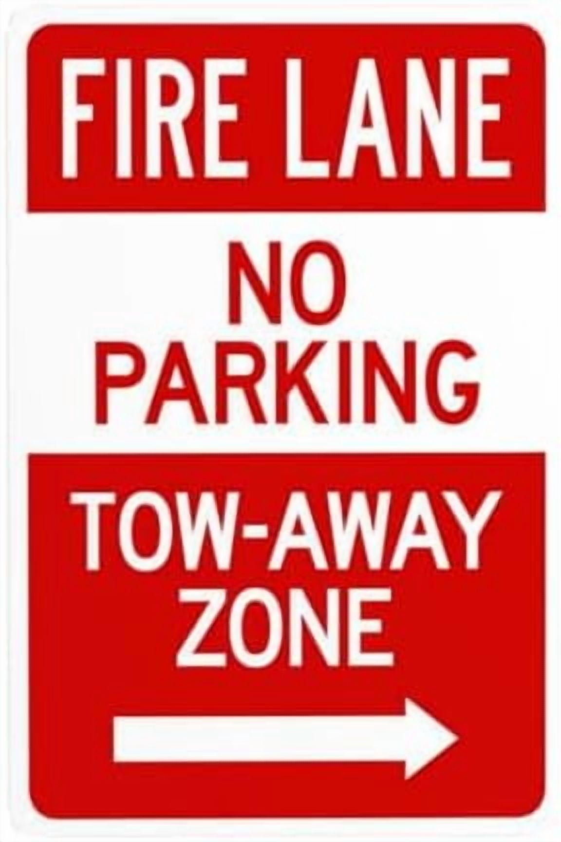 No Parking Fire Lane Authorized Personnel Only Metal Warning Signs, Cautions Tin Sign, Posted Signs for Street Business Wall Decor 8 x 12 Inch
